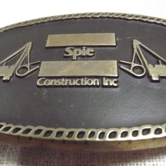 Vintage Spie Construction Inc. Brass Belt Buckle - Picture 2 of 5